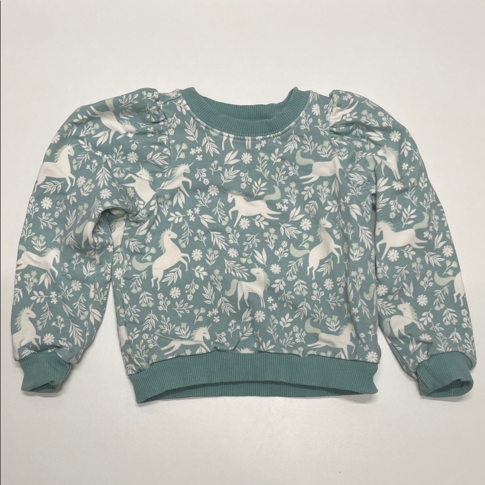 Little Sleepies Teal Unicorn Sweatshirt 12-18m
